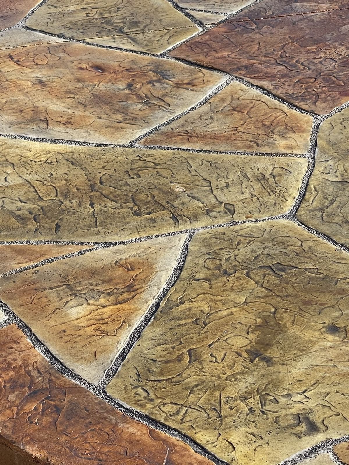Close-up of flagstone texture achievable in an overlay